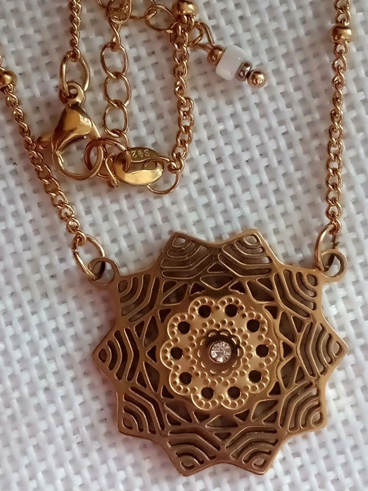 Collar bohemio con flores de circonita de acero inoxidable – photo 2